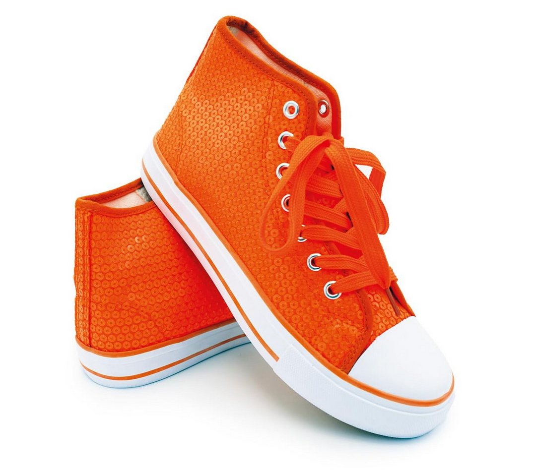Sprint Sport Schnürschuh (1 Paar, 1 Paar) Pailletten (orange/weiß)