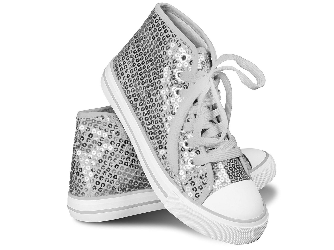 Sprint Sport Schnürschuh (1 Paar, 1 Paar) Pailletten (silber)