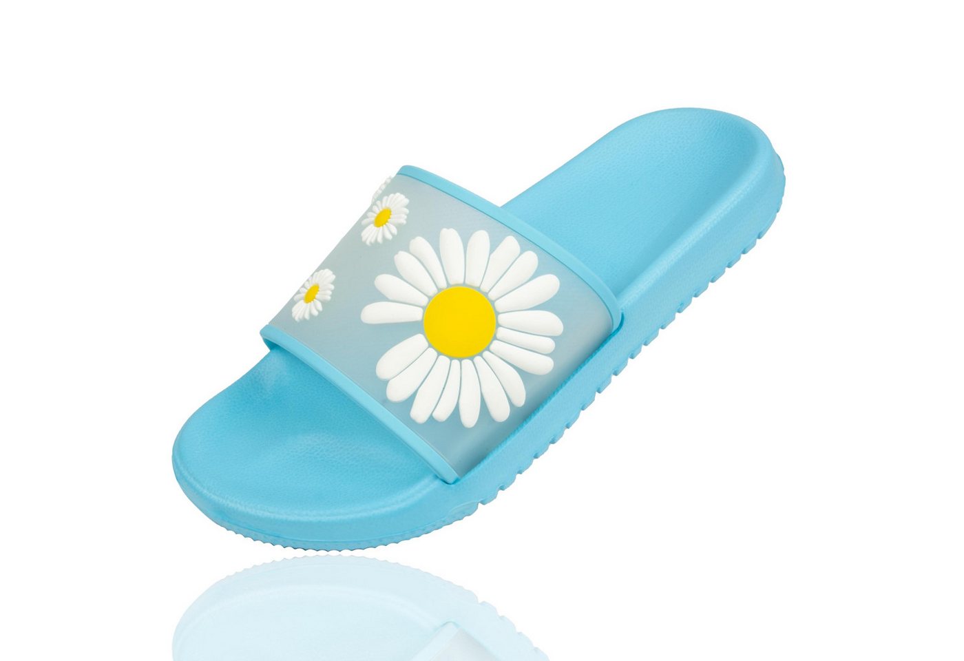 Sprint Sport Sprint Pantolette Gänseblümchen, blau 38, 289666351 Schlappen (Paar, 1) Gänseblümchen