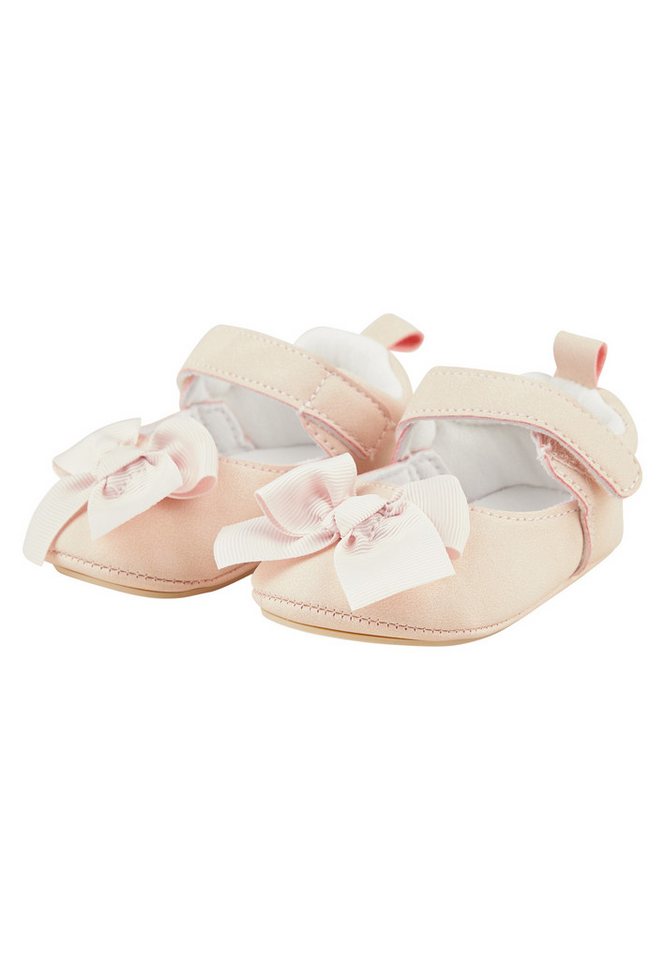 Sterntaler® Baby Ballerina Schleife Krabbelschuh (1-tlg) Baby Ballerina aus Kunstleder mit Schleife, Klett & Herzchensohle