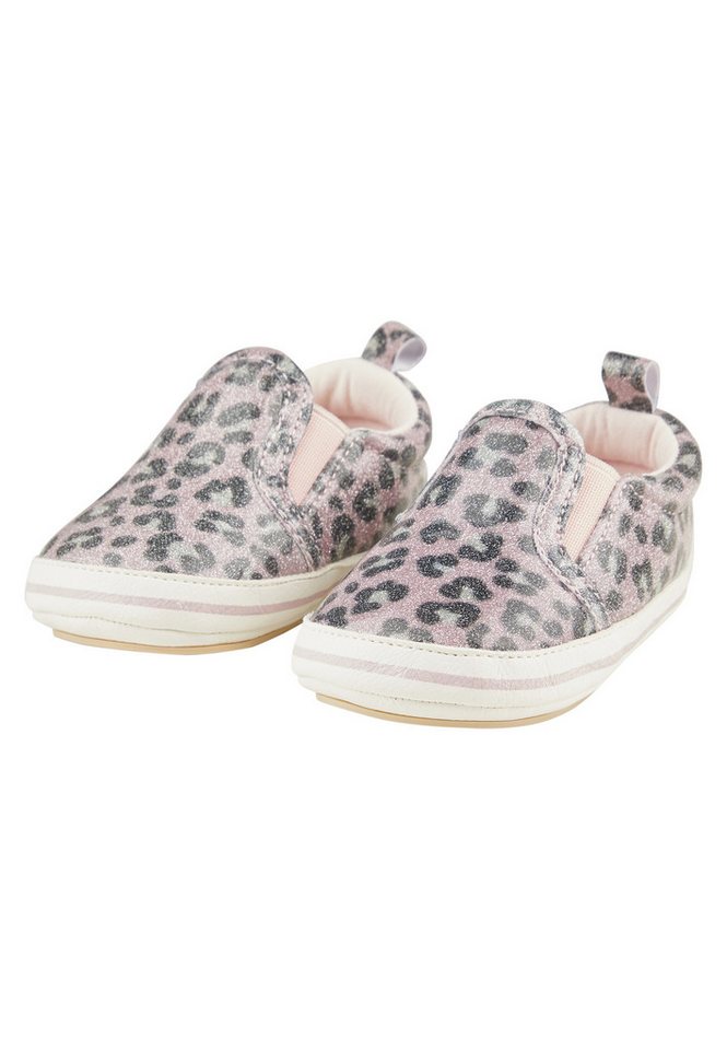 Sterntaler® Baby Schuhe Leomuster Krabbelschuh (1-tlg) Baby Schuhe aus Kunstleder mit Leodruck, Glitzer & Sternensohle