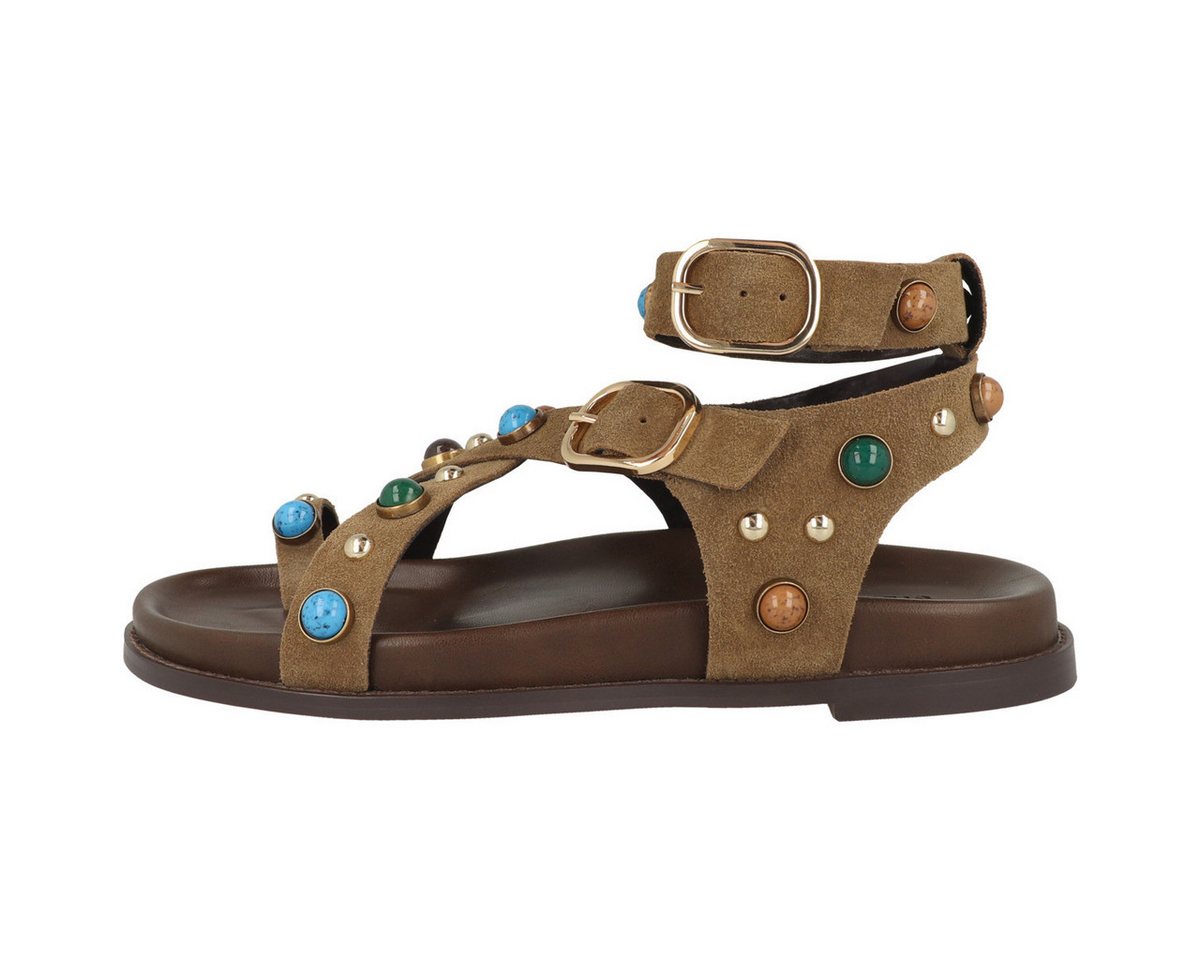 Steve Madden Linear Damen Sandale Sandaletten, Sommerschuhe, Badeschuhe, Riemchen, Schlappen (braun)