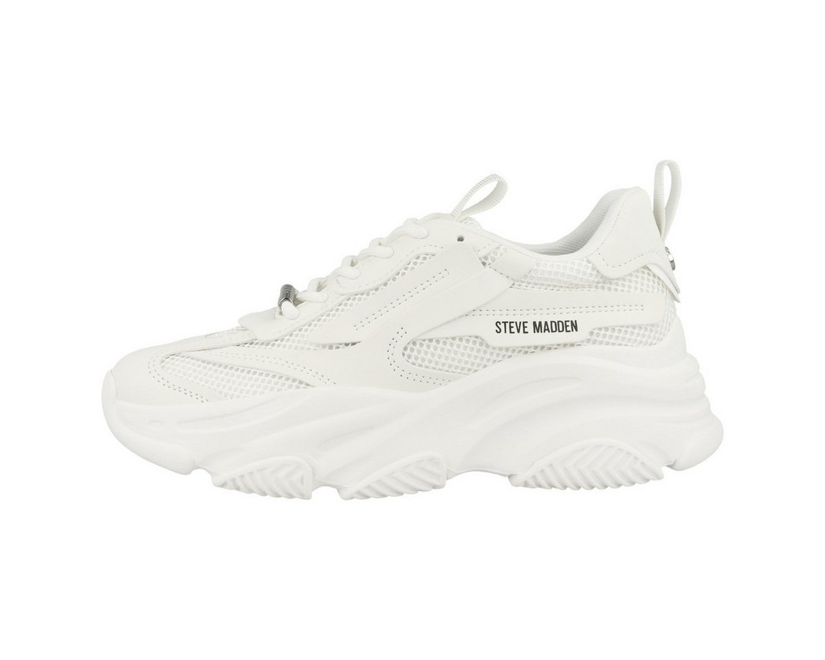 Steve Madden Possession-E Damen Sneaker Turnschuhe, Sportschuhe, Freizeitschuhe, Halbschuhe, Schnürschuhe (weiß)