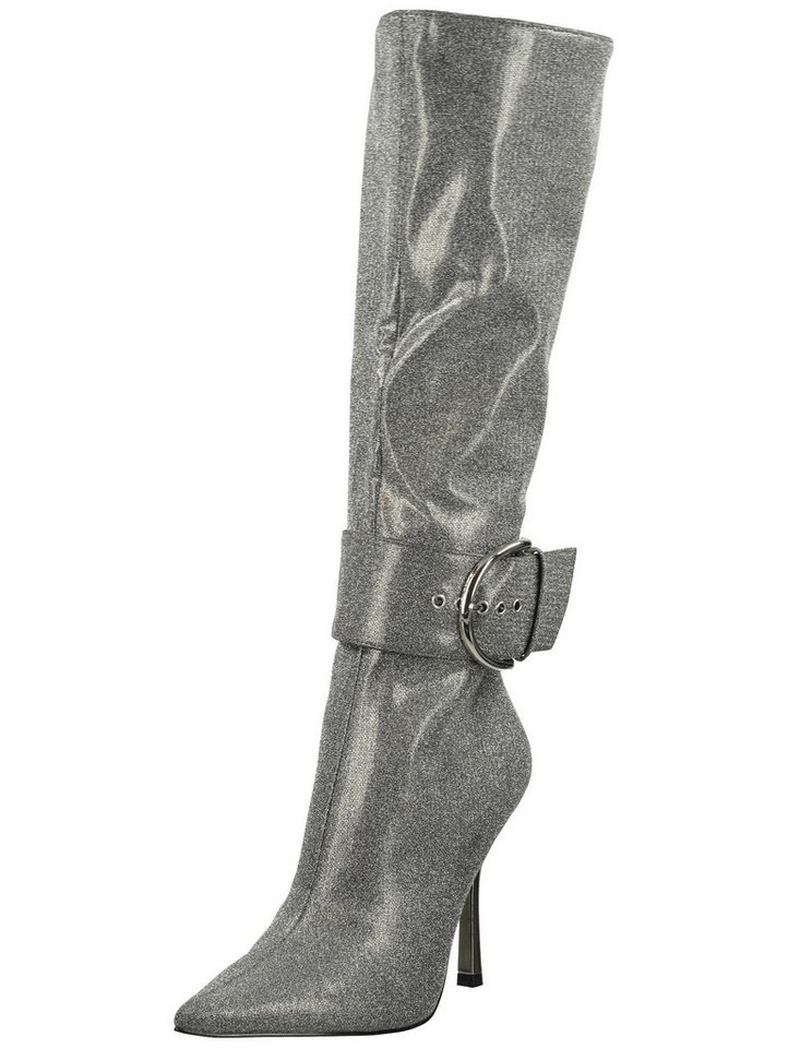 Steve Madden Stiefel Lederimitat High-Heel-Stiefel (silber)