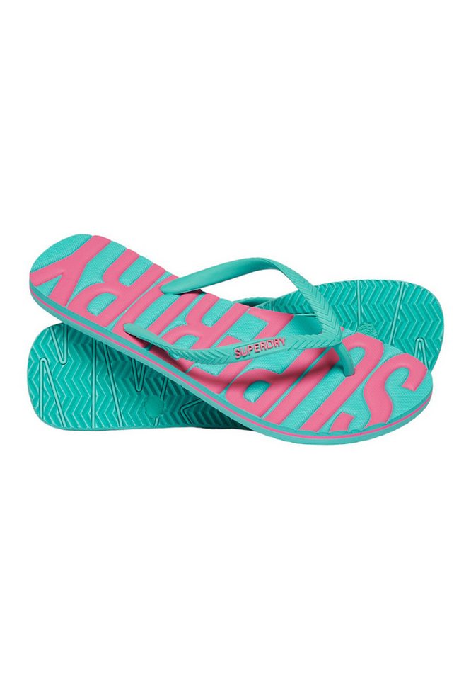 Superdry Damen Zehentrenner VINTAGE VEGAN Aqua Zehentrenner