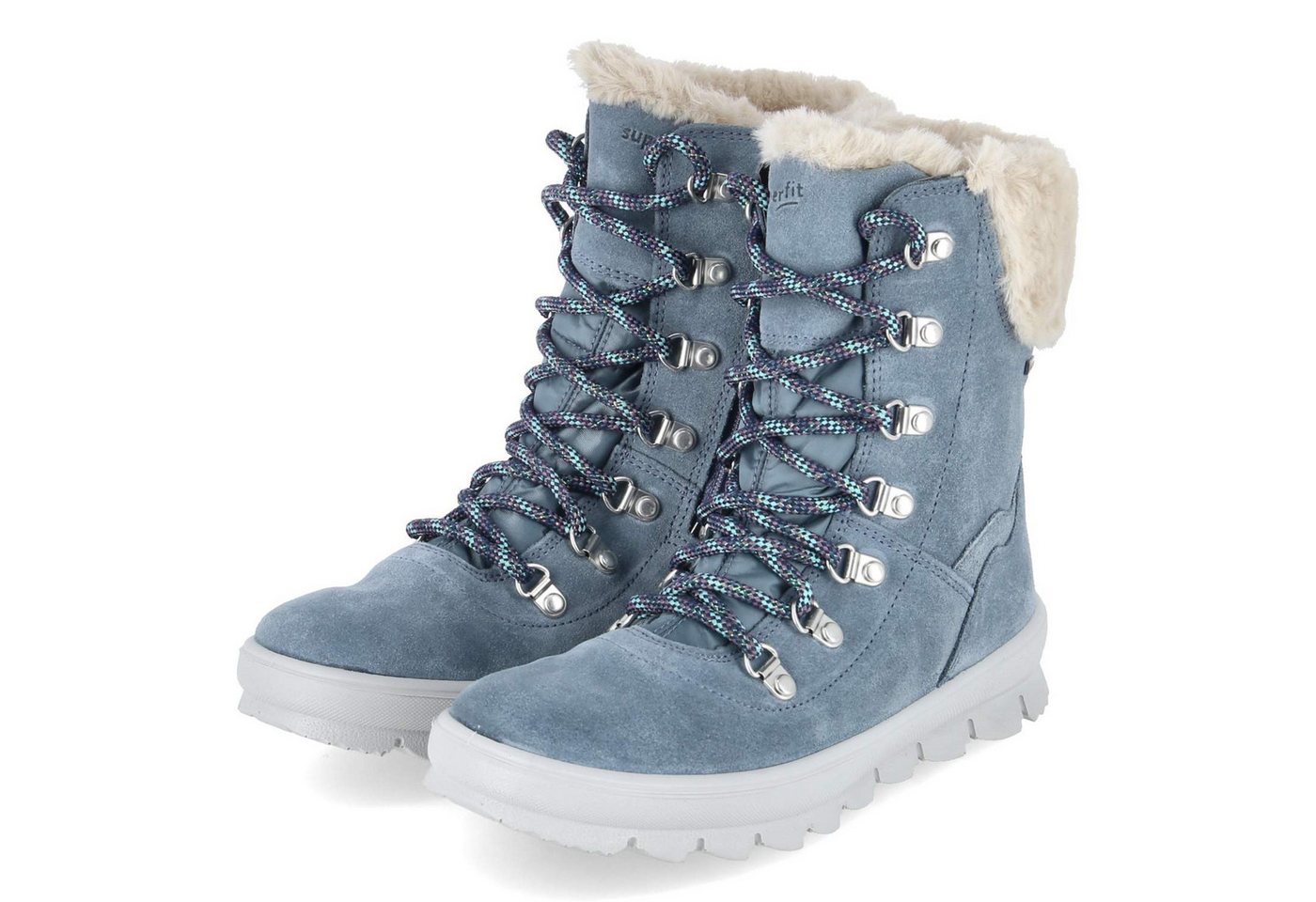 Superfit 1-000220-8010 Mädchen Leder & Textil blau Winterstiefel
