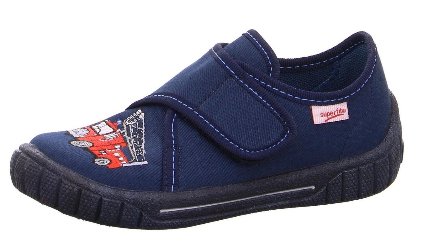 Superfit Bill WMS: Mittel Hausschuh Kindergarten Schuh im Jeans-Look, Größenschablone zum Download (blau)
