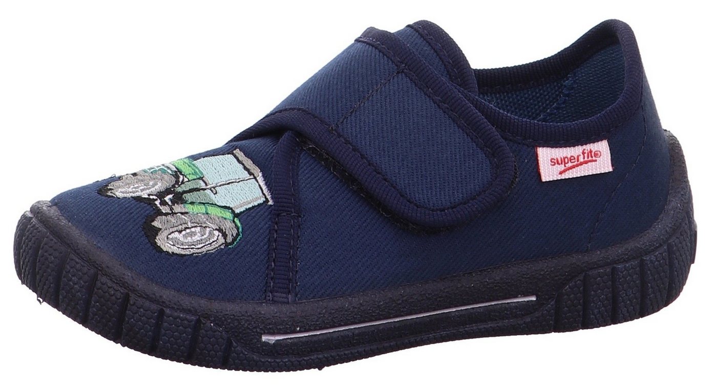 Superfit Bill WMS: Mittel Hausschuh Kindergarten Schuh im Jeans-Look, Größenschablone zum Download (blau)