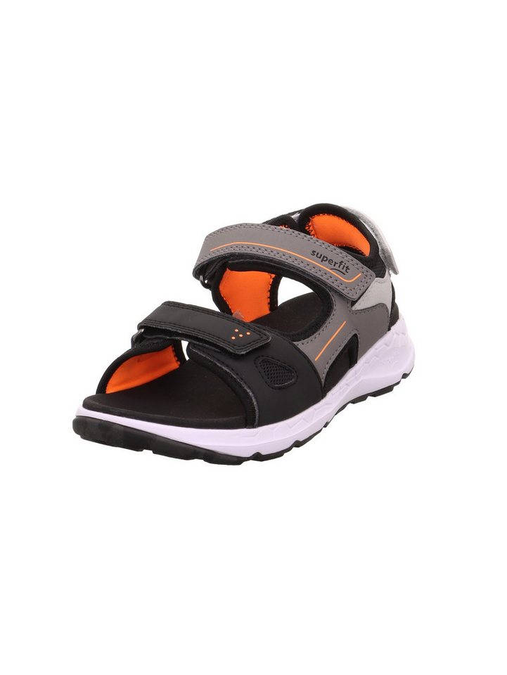 Superfit CRISS CROSS WMS: mittel Sandale Klettschuh, mit Fußbett, Größenschablone zum Download (grau/schwarz)