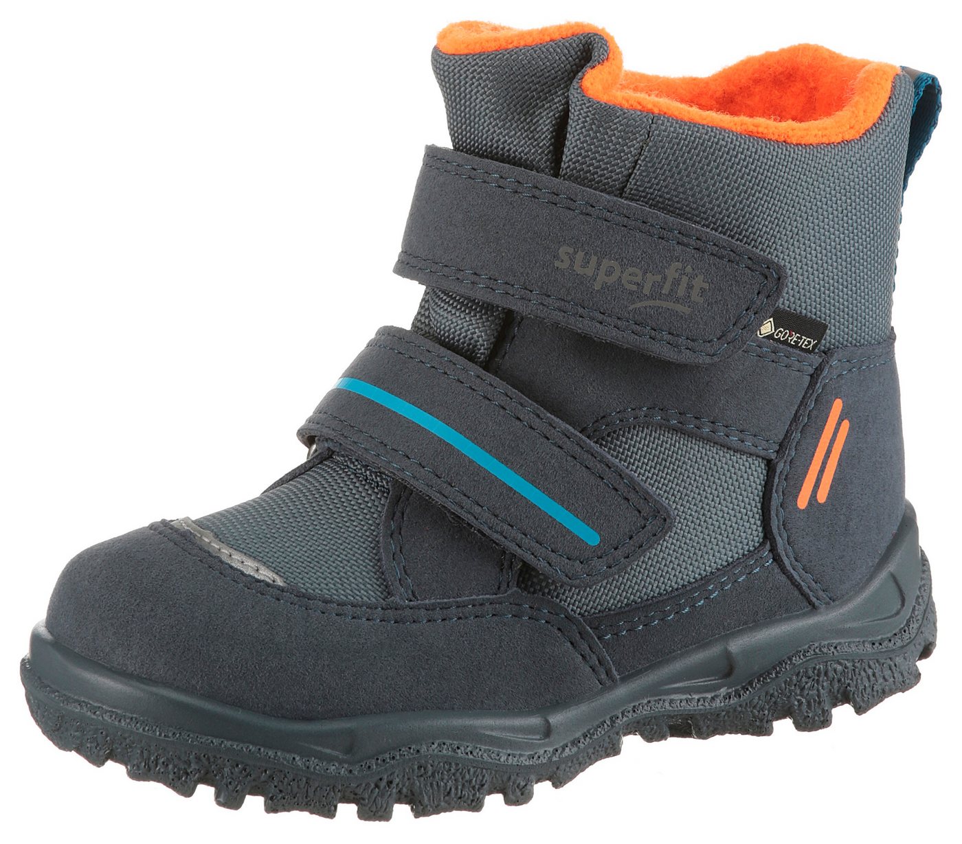 Superfit HUSKY1 WMS: mittel Winterboots Snowboots mit wasserdichtem GORE TEX, Größenschablone zum Download (blau/orange)