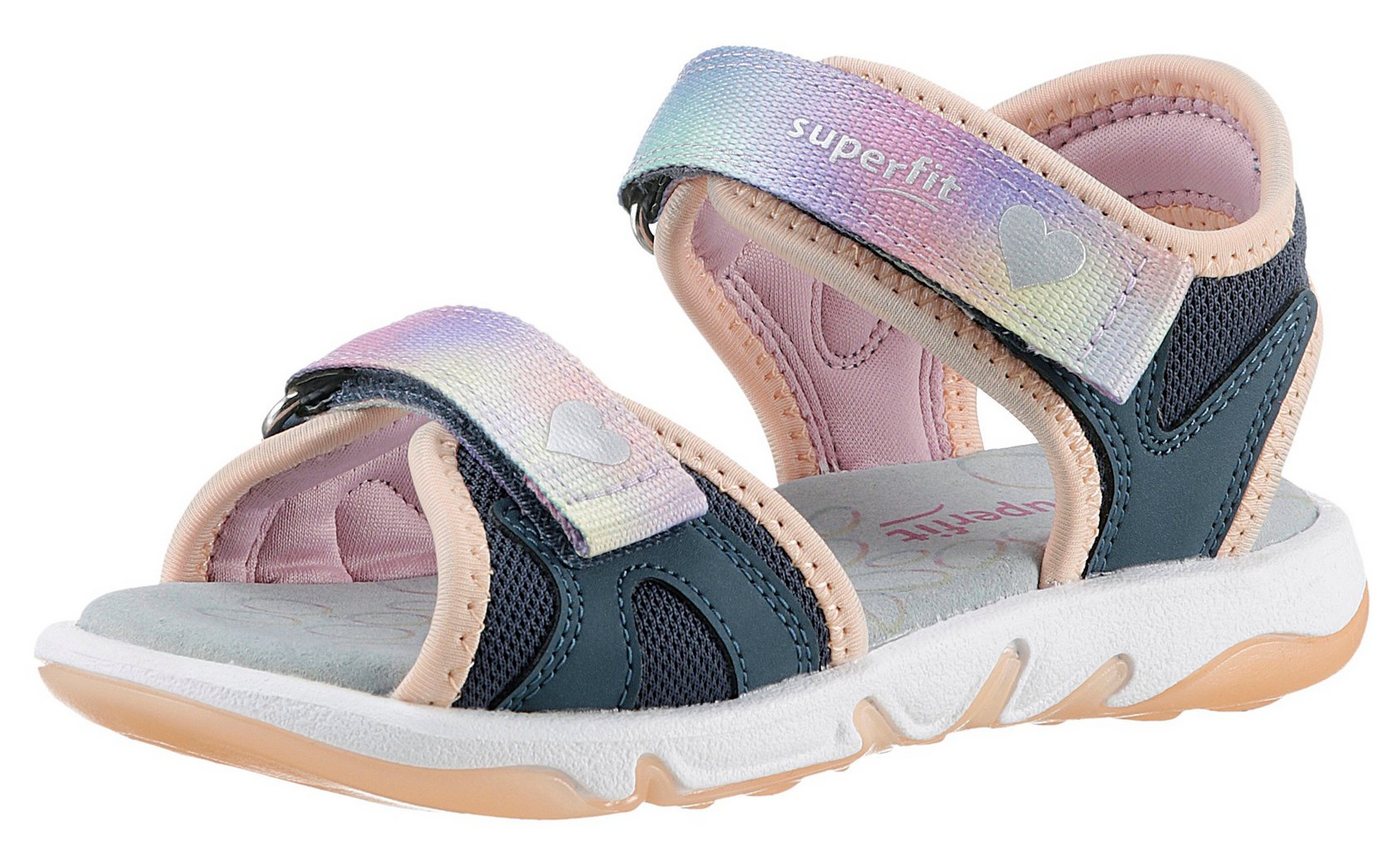Superfit PEBBLES WMS: mittel Sandale Sandalette mit süßem Motiv, Größenschablone zum Download (blau/orange)