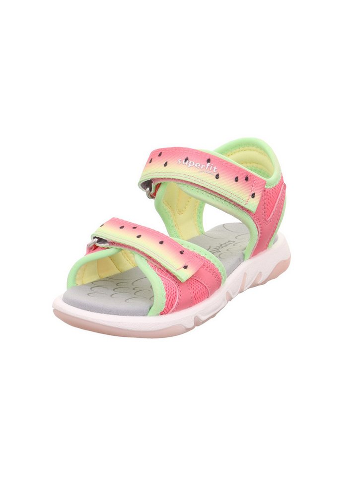 Superfit PEBBLES WMS: mittel Sandale Sandalette mit süßem Motiv, Größenschablone zum Download (grün/rosa)