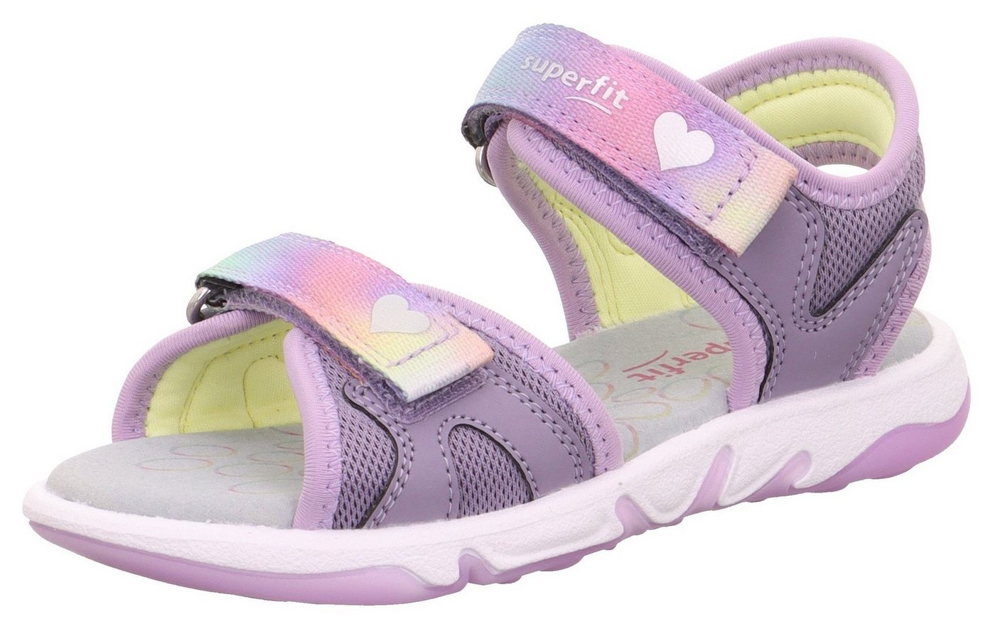 Superfit PEBBLES WMS: mittel Sandale Sandalette mit süßem Motiv, Größenschablone zum Download (lila)