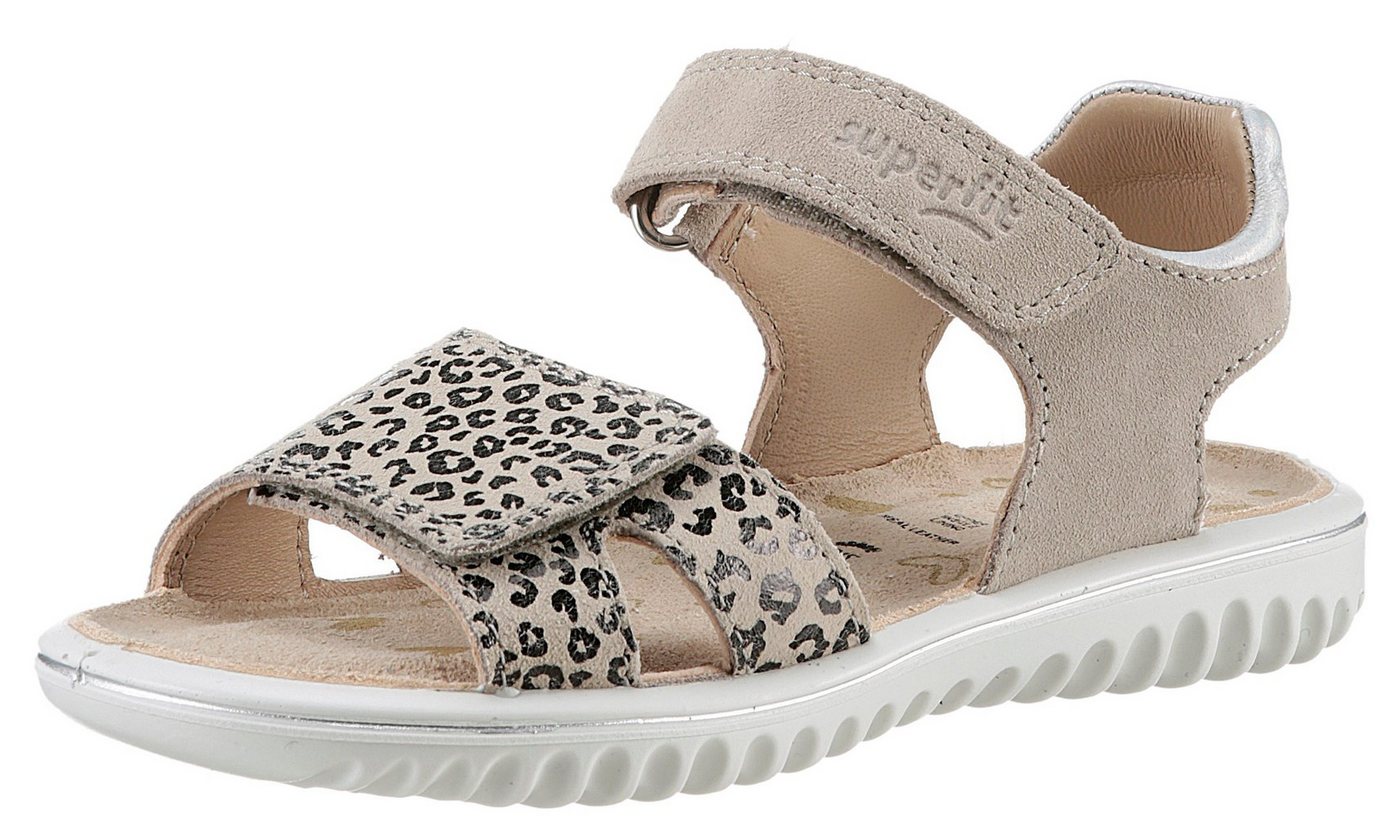 Superfit SPARKLE WMS: mittel Sandale Klett-Sandalette mit Leomuster, Größenschablone zum Download (beige)