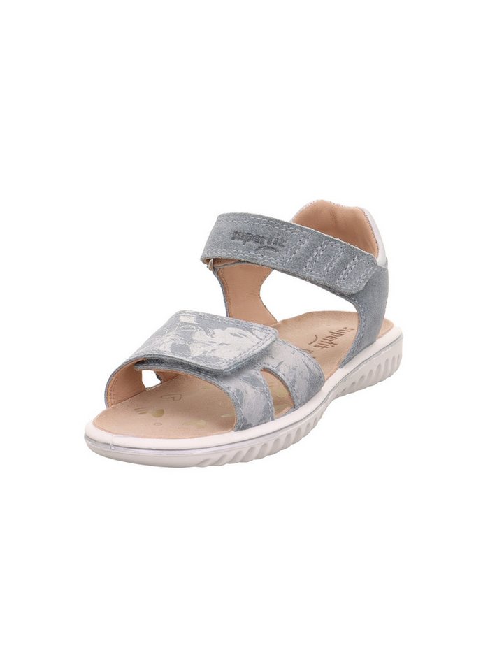 Superfit SPARKLE WMS: mittel Sandale Klett-Sandalette mit Leomuster, Größenschablone zum Download (blau)