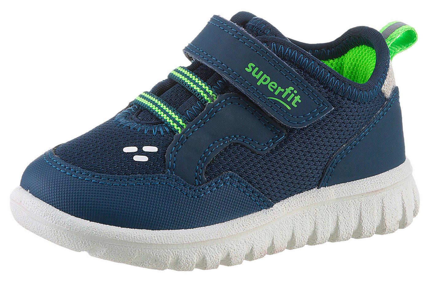 Superfit SPORT7 MINI WMS: mittel Klettschuh Sneaker zum Schlupfen, unifarben, Größenschablone zum Download