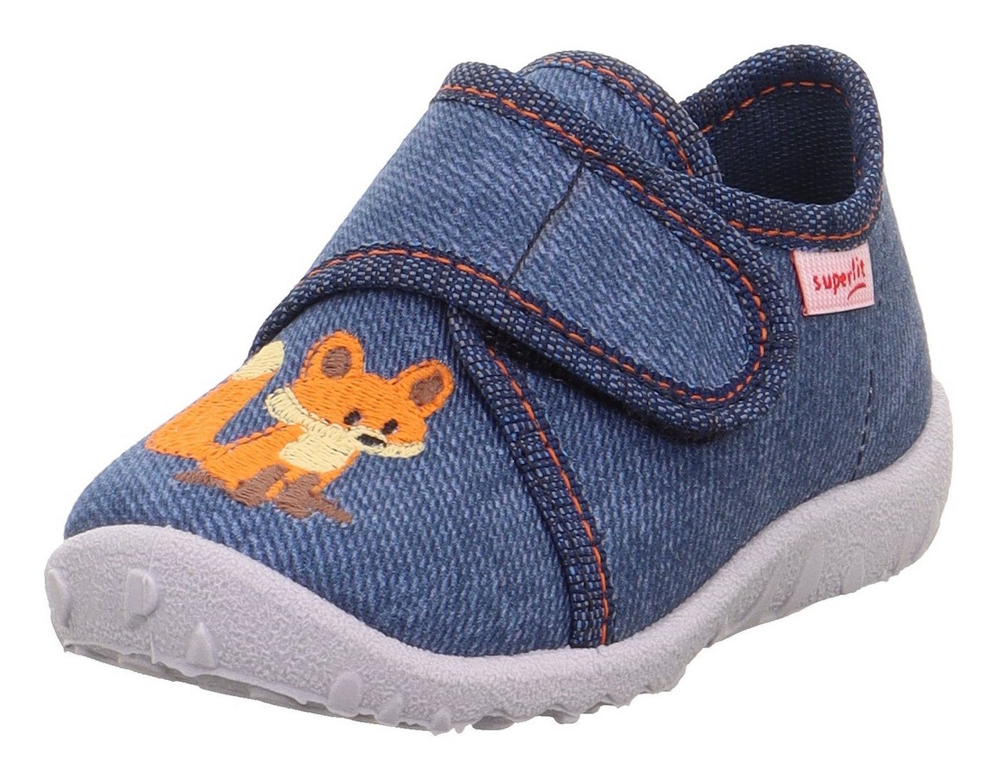 Superfit SPOTTY WMS: Mittel Hausschuh Kindergartenschuh mit Klettverschluss, Größenschablone zum Download