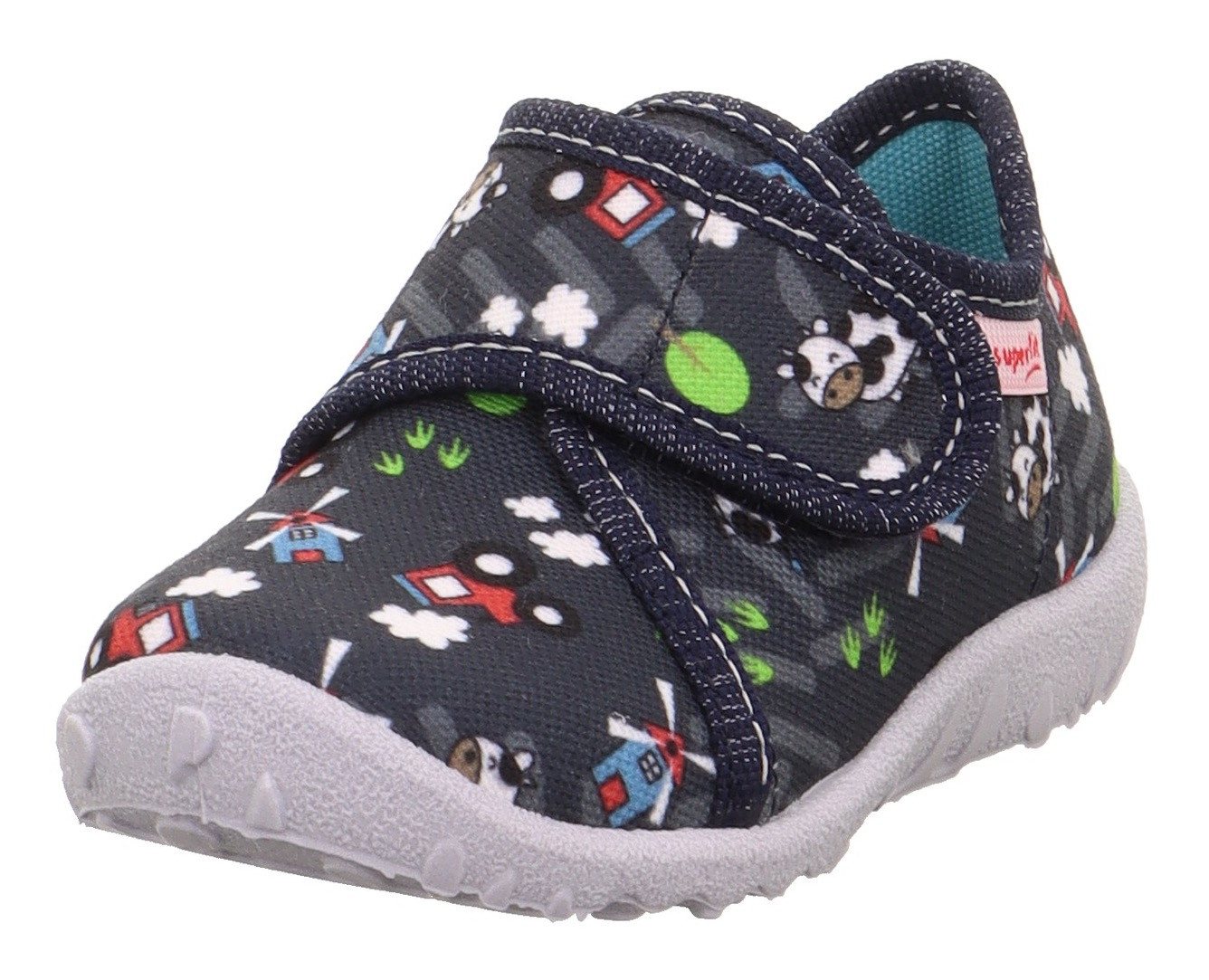 Superfit SPOTTY WMS: Mittel Hausschuh Klettschuh, Kindergarten Schuh mit Motiv, Größenschablone zum Download