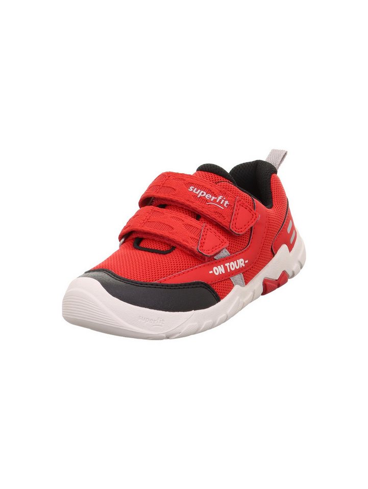 Superfit TRACE WMS: mittel Sneaker Klettschuh, mit herausnehmbarer Einlage, Größenschablone zum Download (rot/schwarz)