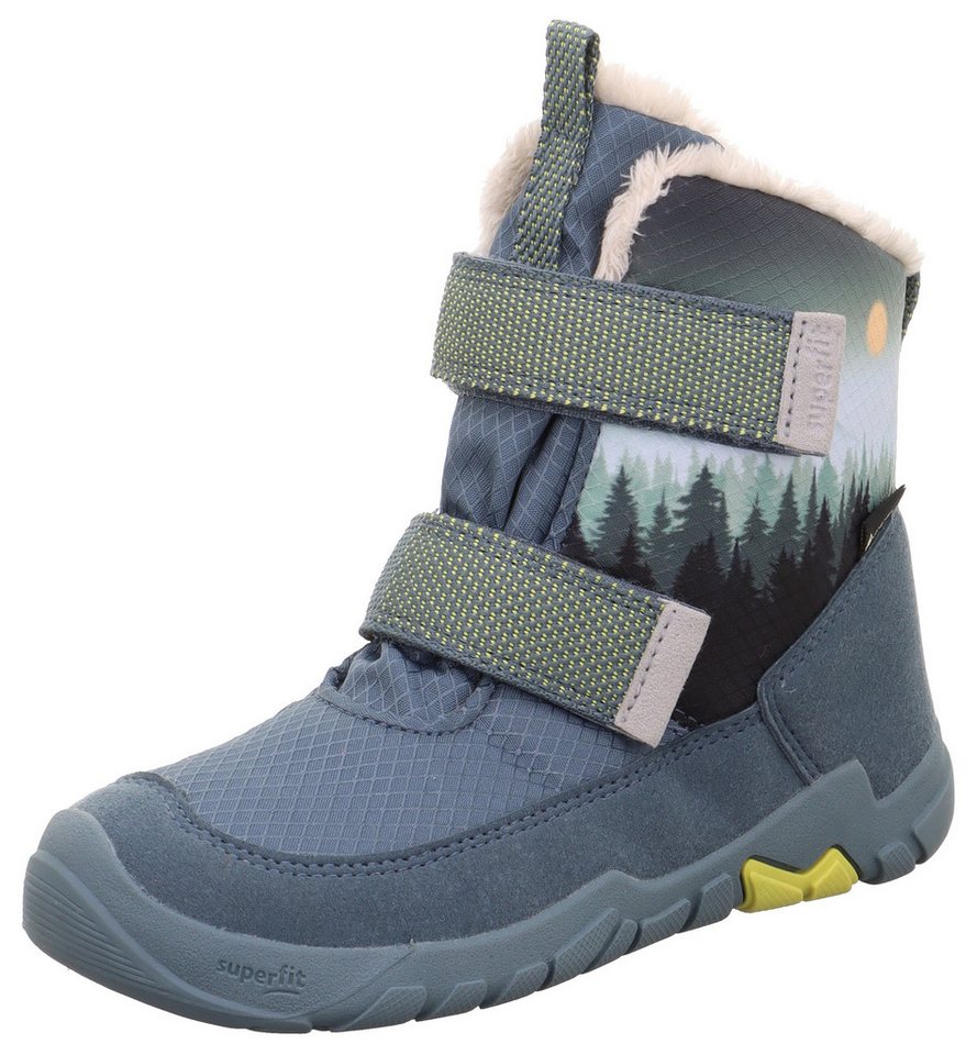 Superfit TRACE WMS: mittel Winterstiefel Barfußschuh, Klettstiefel, Winterschuh mit Digital Druck