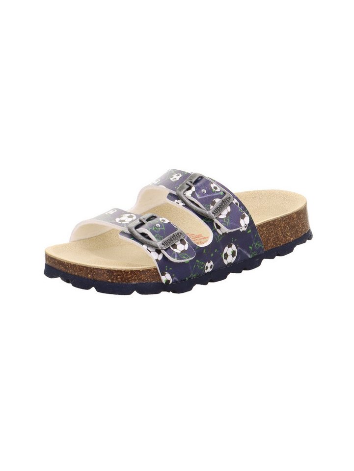 Superfit WMS: mittel Pantolette Schlappen, Hausschuh mit Schnallen, Größenschablone zum Download (blau/bunt)