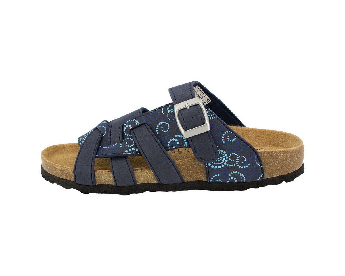 SUPERSOFT Classic Pantolette (1-tlg) Pantoletten - Lederdecksohle, Korkfußbett, Schnutzabweisend (blau)