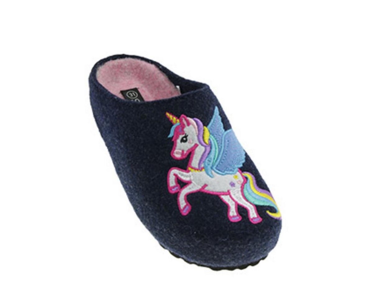 SUPERSOFT Kinder Hausschuh Einhorn blau EUR 31 Hausschuh