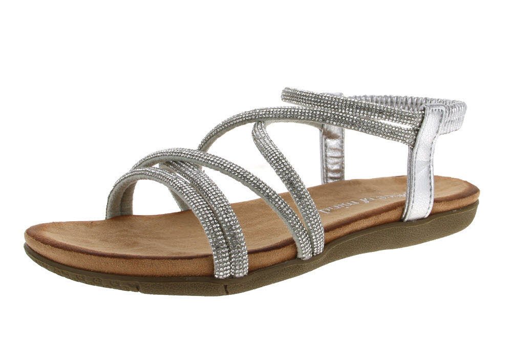 SUPERSOFT piece of mind Damen Sandale Keilsandalette (silber)