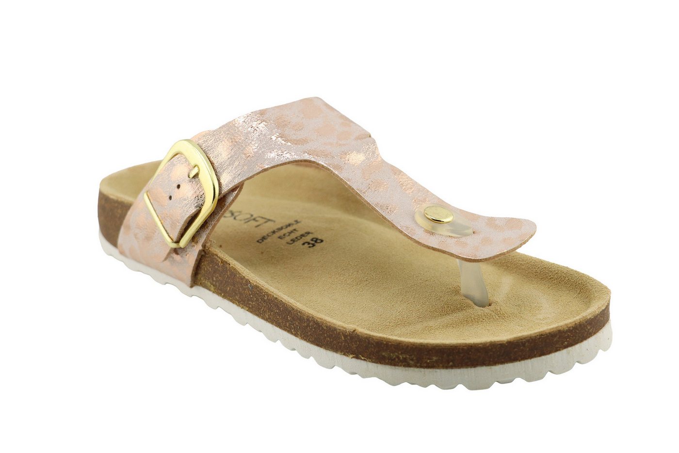 SUPERSOFT Zehensteg Pantolette (gold)