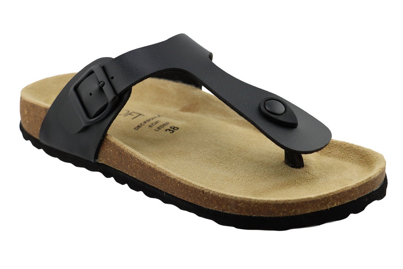 SUPERSOFT Zehensteg Pantolette (schwarz)