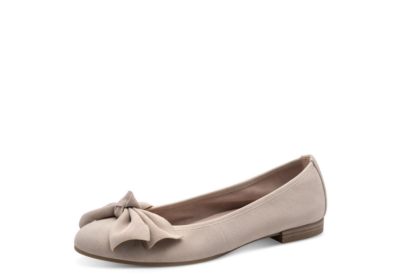 tamaris Ballerina, Blockabsatz, Businessschuh, Schlupfschuh hat eine schmale Form (beige)