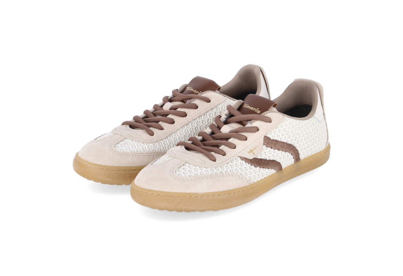 tamaris 1-23633-46-375 Damen Leder & Textil braun Schnürschuh