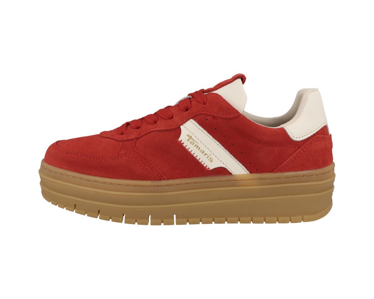 tamaris 1-23773-43 Damen Sneaker Turnschuhe, Sportschuhe, Freizeitschuhe, Halbschuhe, Schnürschuhe (rot)