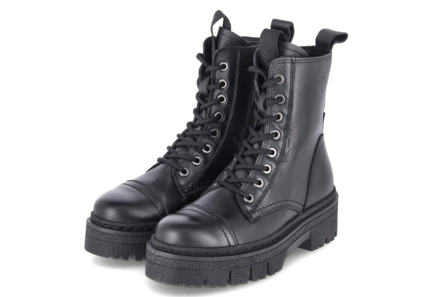 tamaris 1-25204-45/001 Damen Glattleder black Schnürstiefel