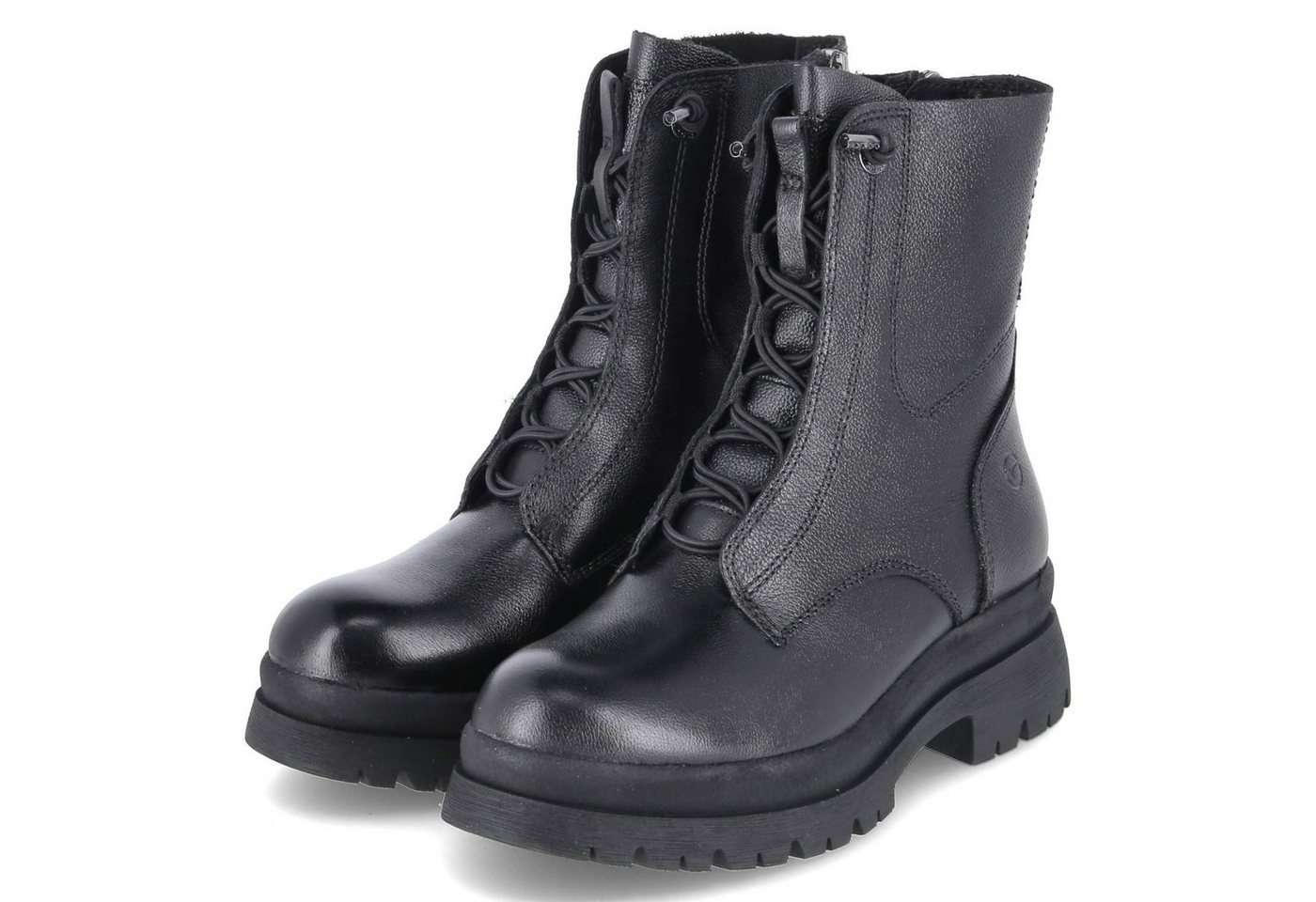 tamaris 1-25253-45/003 Damen Leder und Synthetik schwarz Schnürstiefel