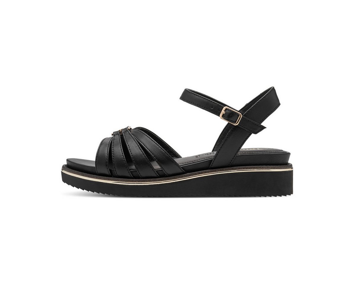 tamaris 1-28242-46 Damen Sandale Sandaletten, Sommerschuhe, Badeschuhe, Riemchen, Schlappen (schwarz)