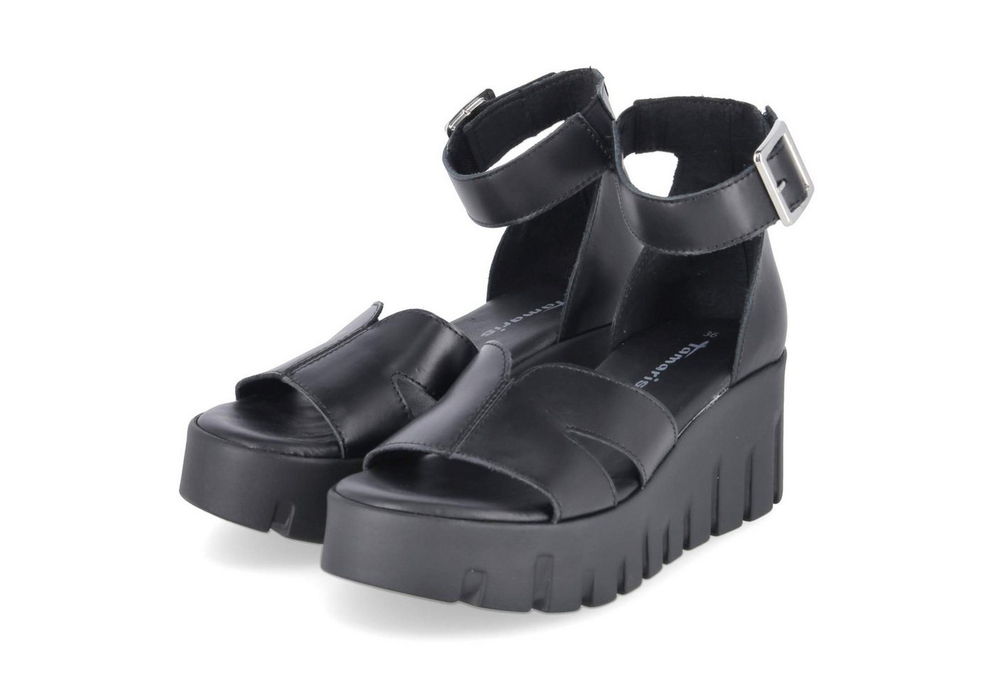 tamaris 1-28701-46-003 Damen Glattleder black Sandalette