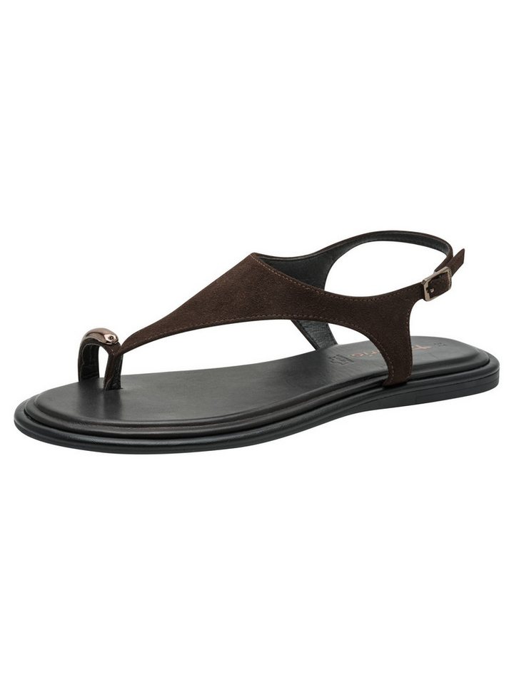tamaris ANTIslide aus Leder kein Absatz 1-28142-46 Sandale ANTIslide (braun)