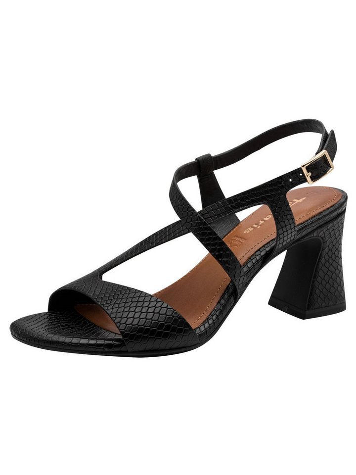 tamaris ANTIslide, TOUCH-IT, ANTIshokk aus Leder banana Sandalette ANTIslide (schwarz)