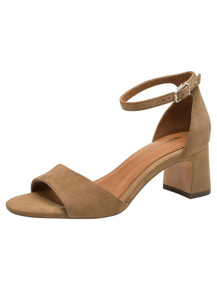 tamaris ANTIslide, TOUCH-IT, ANTIshokk aus Leder Sandalette ANTIslide (beige/schwarz)