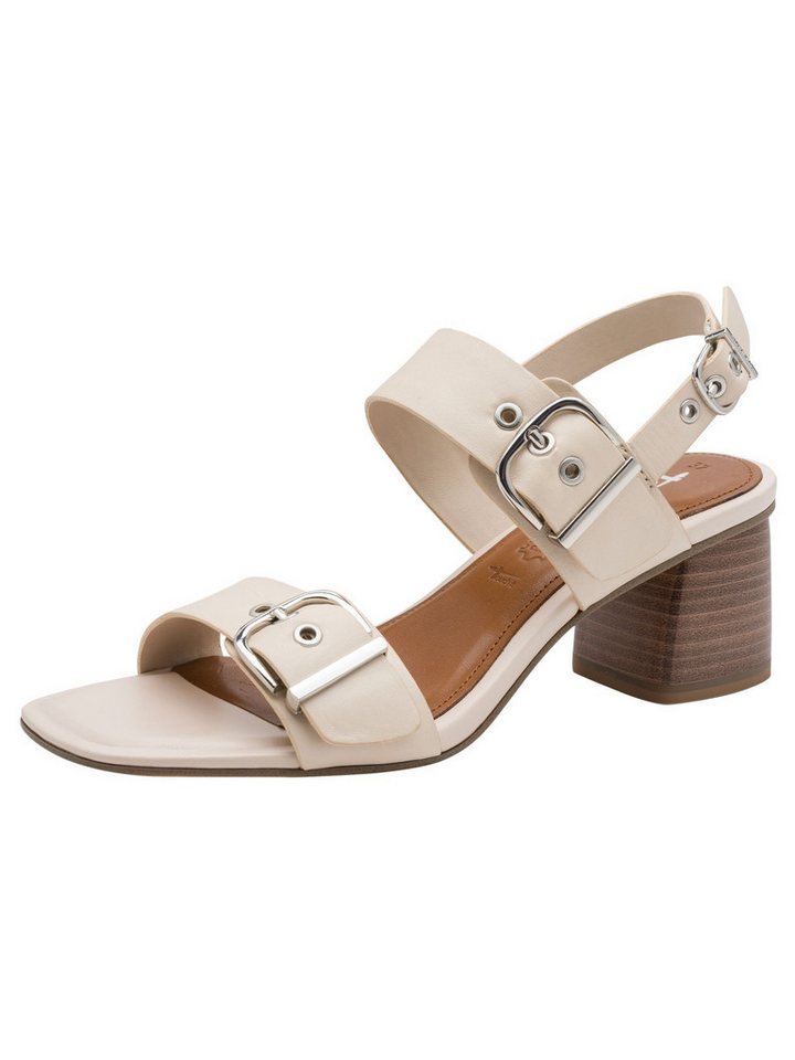 tamaris ANTIslide, TOUCH-IT, ANTIshokk aus Leder Sandalette ANTIslide (beige/schwarz)