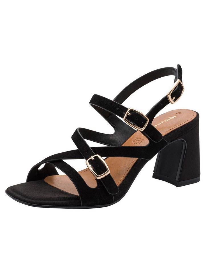 tamaris ANTIslide, TOUCH-IT, ANTIshokk aus Leder Sandalette ANTIslide (schwarz)