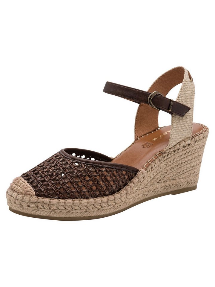 tamaris ANTIslide, TOUCH-IT mit Absatz Keilabsatz Espadrille ANTIslide (braun)