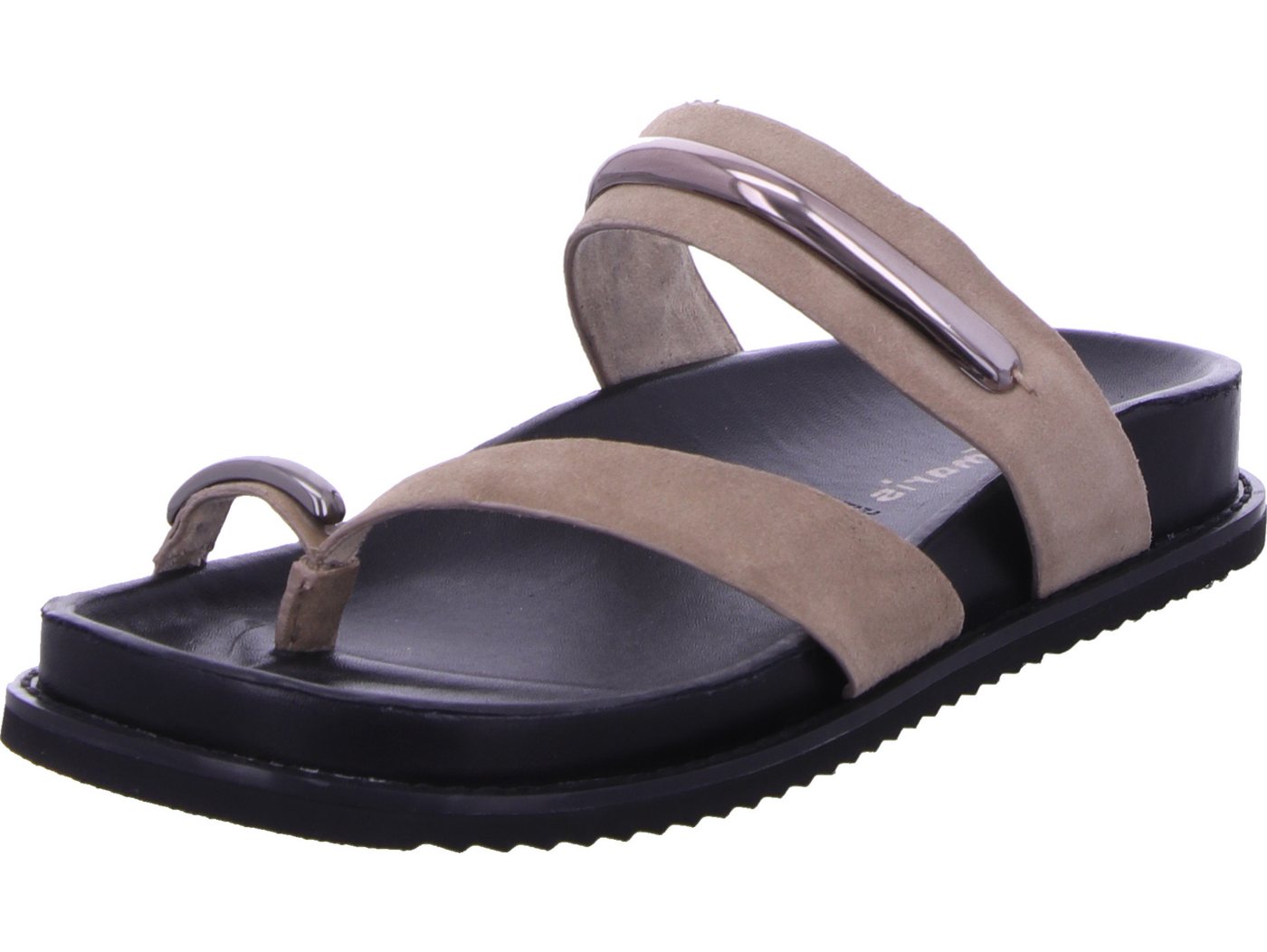 tamaris Keilpantolette echtes Leder (grau)