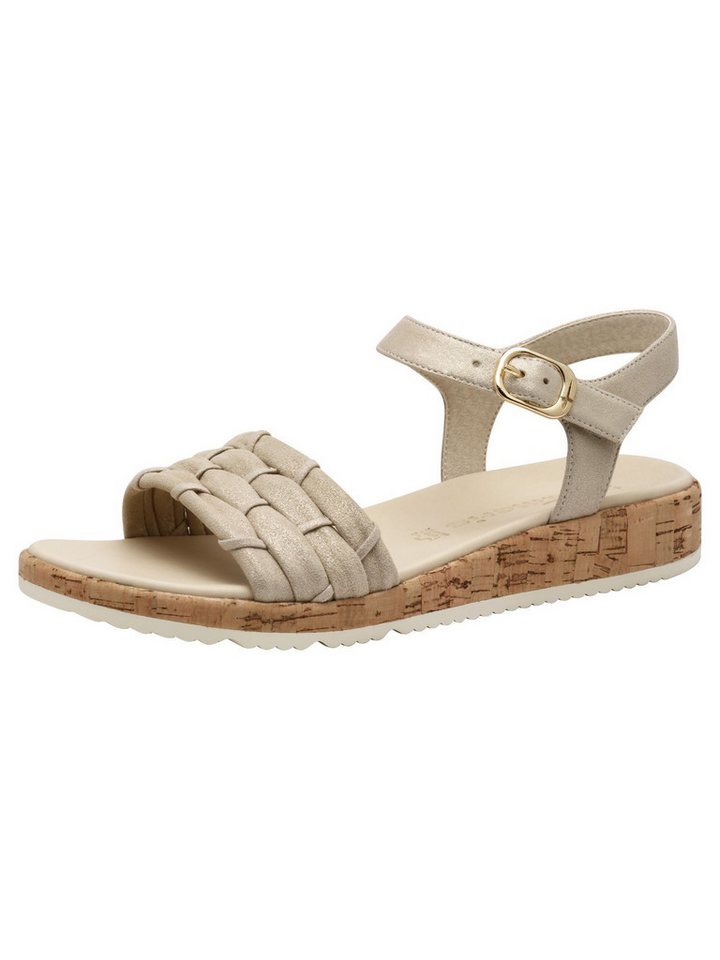 tamaris aus Leder kein Absatz 1-28156-44 Plateausandaletten