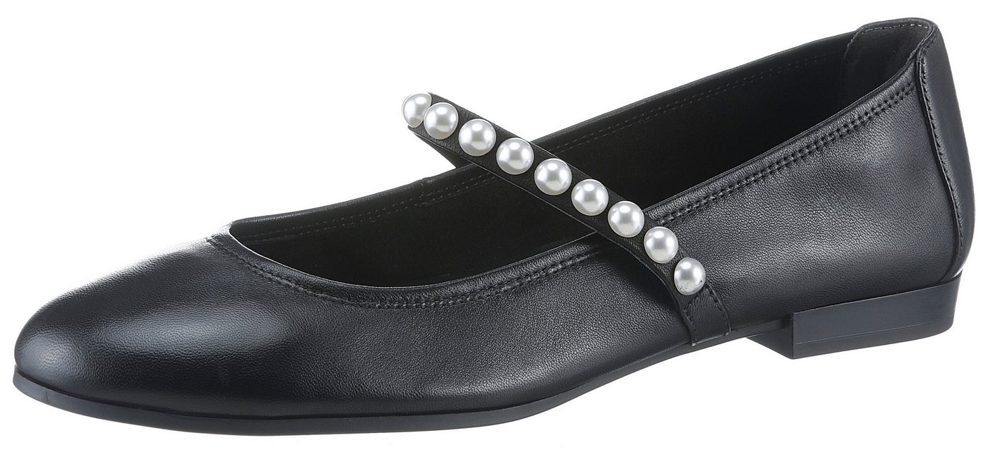 tamaris Ballerina, Blockabsatz, Businesschuh, Abendschuh mit eleganten Zierperlen