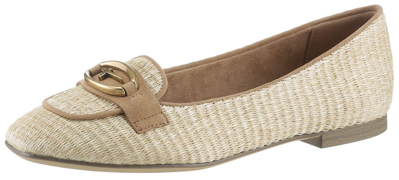 tamaris Ballerina, Blockabsatz, Schlupfschuh, Businessschuh mit Tamaris-Schmuckelement