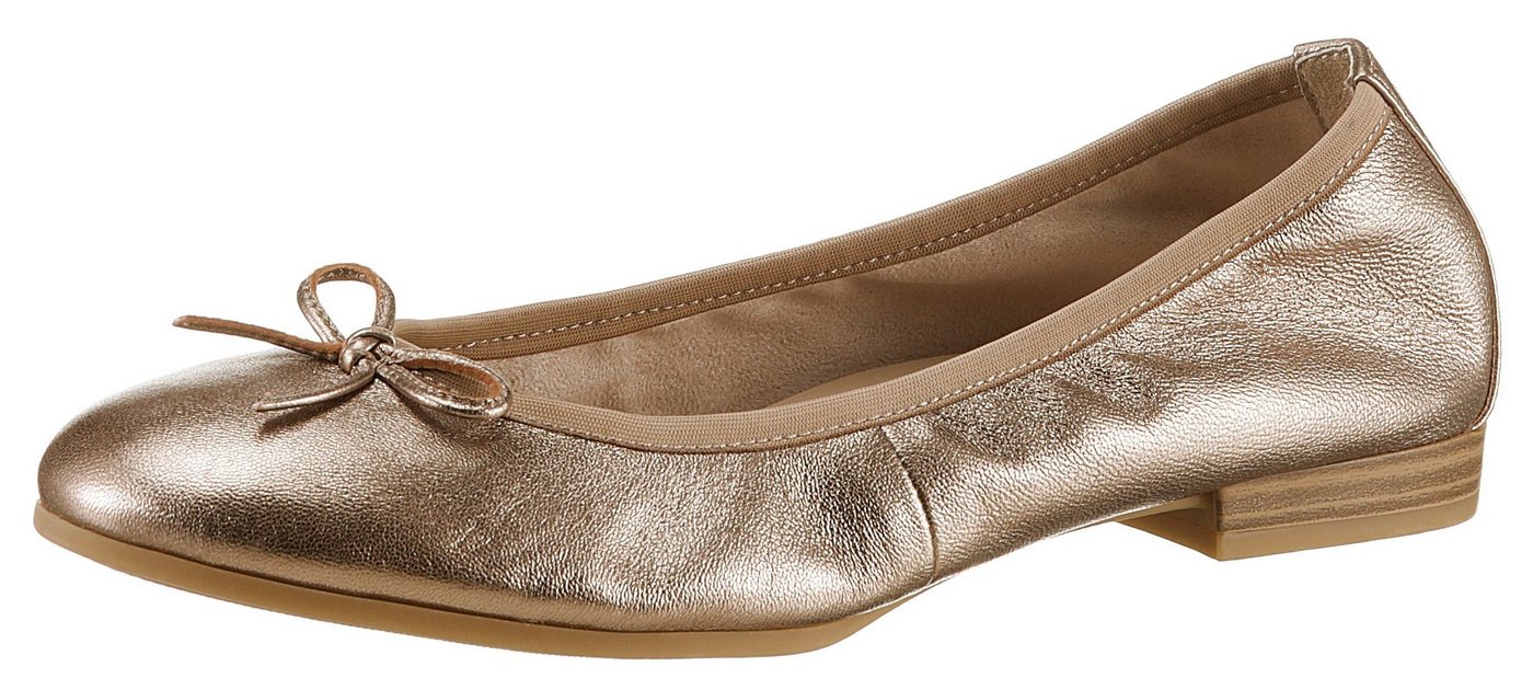 tamaris Ballerina Festtagsschuh, Hochzeitsschuh, Flats mit schönem Metallic-Schimmer