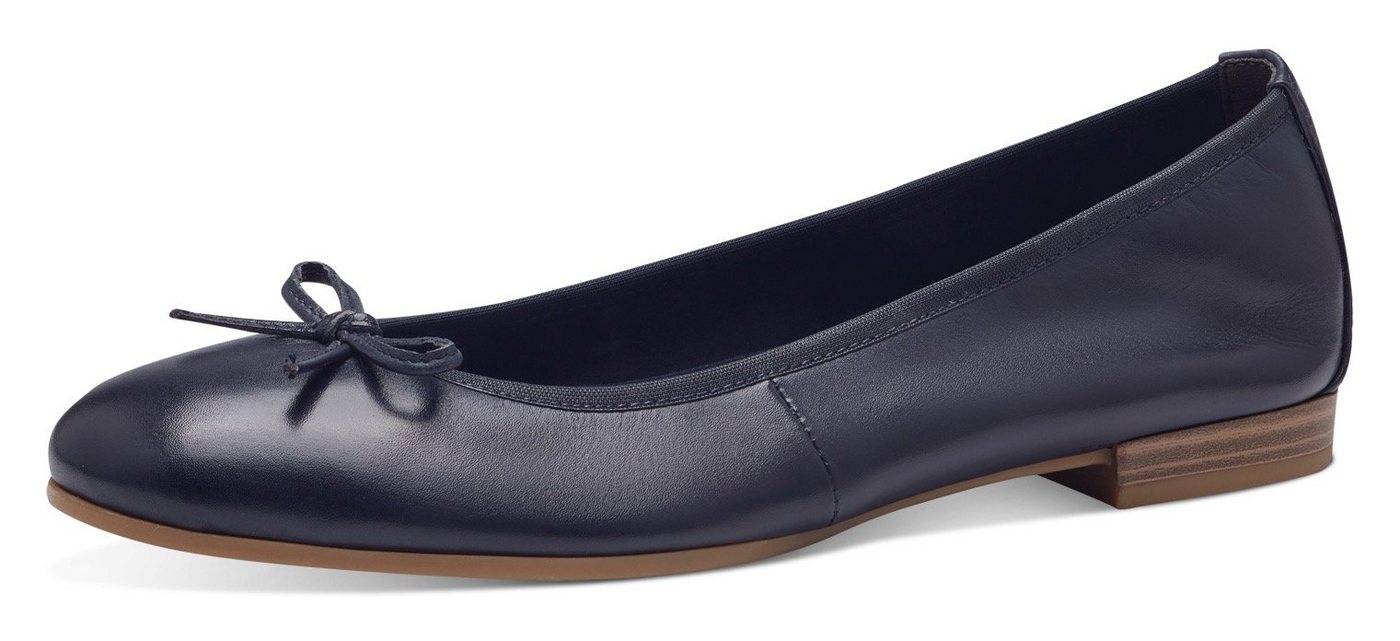 tamaris Ballerina Flats, Slipper, Businessschuh mit dekorativer Schleife (blau)