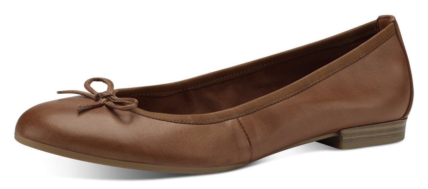 tamaris Ballerina Flats, Slipper, Businessschuh mit dekorativer Schleife (braun)